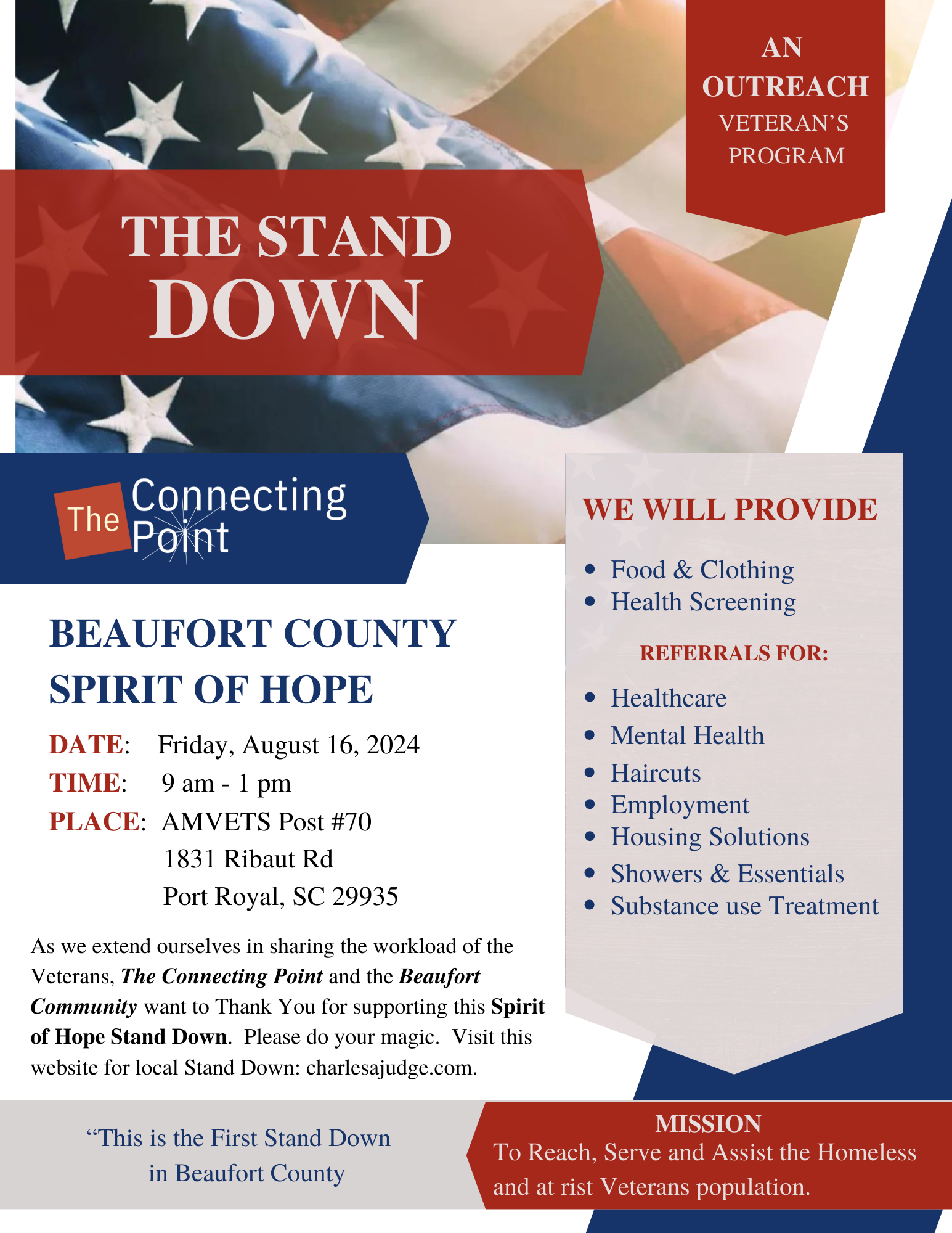 The Stand Down event for Veterans